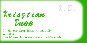 krisztian dupp business card
